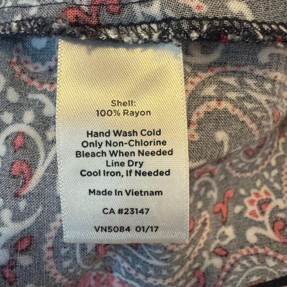 Talbots Women’s Patriotic Paisley Bandand Print Sleeveless Shift Dress  Sz 6 - Picture 4 of 4